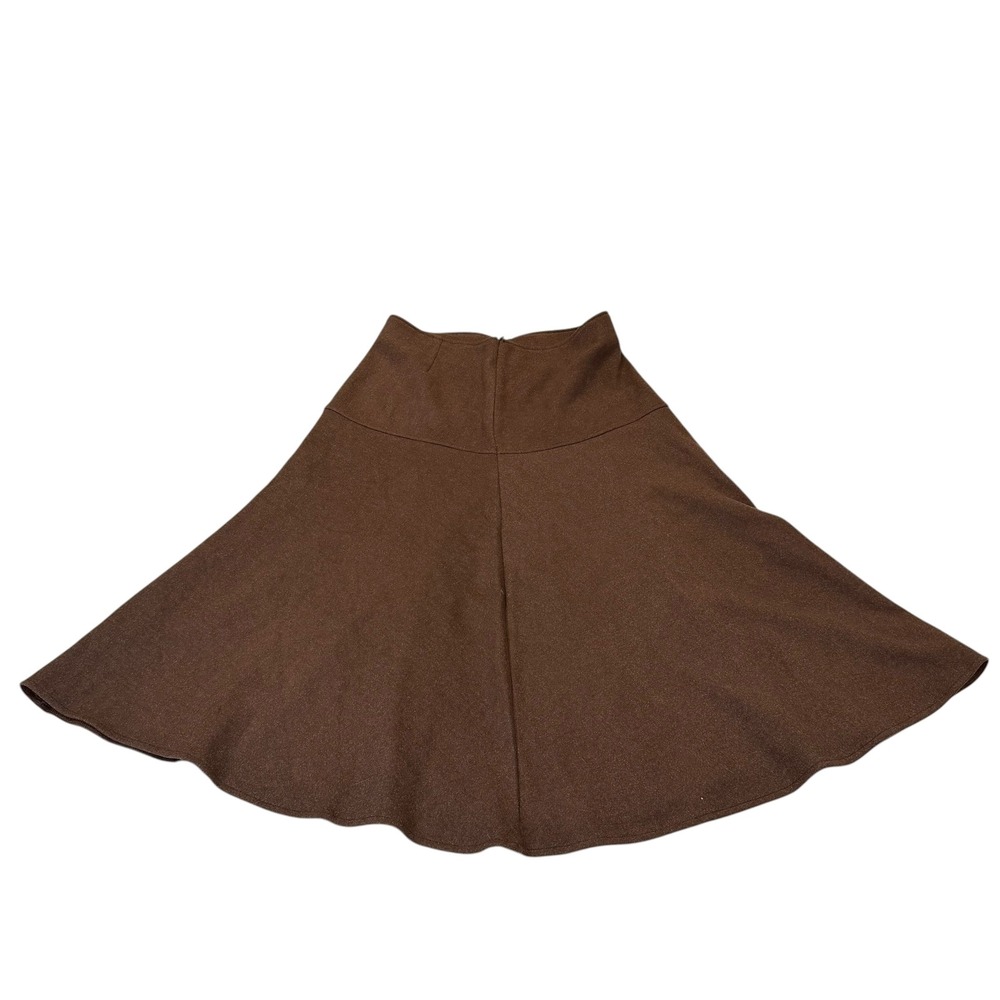 OGL Move Brown Knit A-Line Midi Skirt Women Large Espresso Viscose Blend NWT - Picture 2 of 7
